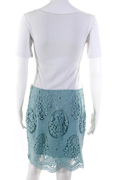 JOA Los Angeles Womens Green Floral Lace Top Matching Skirt Set Size XS M