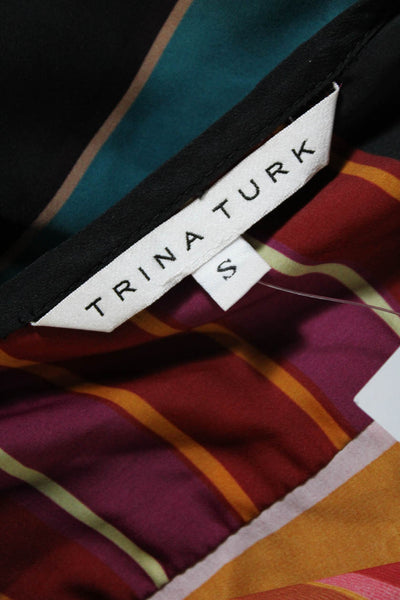 Trina Turk Women's Striped Long Sleeve Button Down Blouse Multicolor Size S