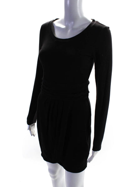 Juicy Couture Womens Jersey Scoop Neck Long Sleeve Sheath Dress Black Size P