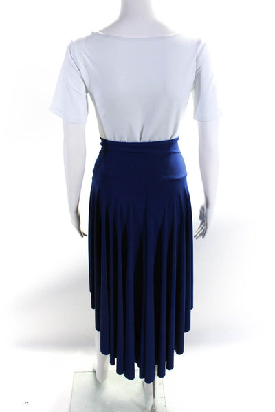 Norma Kamali Womens Asymmetrical A Line Skirt Blue Size Extra Small