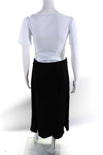 Imrie Womens A Line Button Down Maxi Skirt Black Size Medium