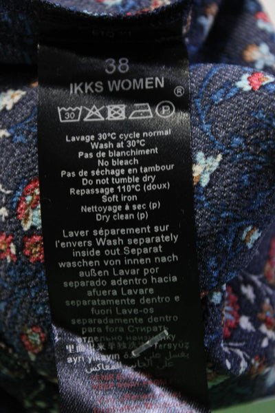 Ikks Label Womens Floral Print Wrap Skirt Navy Blue Size EUR 38