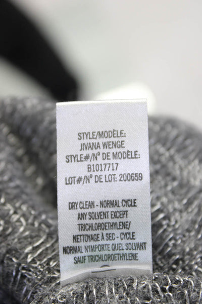 Theory Womens Metallic Chevron Scoop Neck Sweater Gray Size Petite