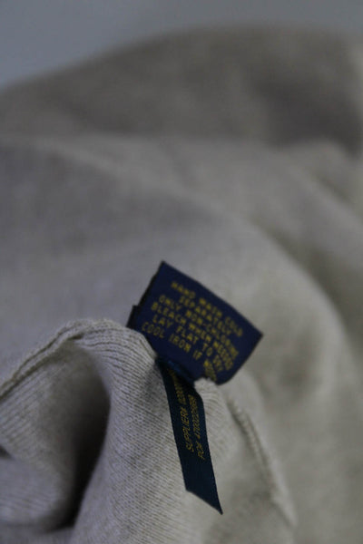 Polo Ralph Lauren Mens V Neck Sleeveless Sweater Vest Beige Cotton Size Large