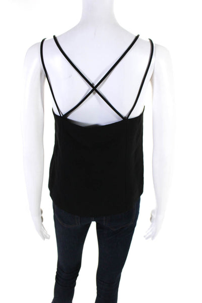 Rag & Bone Womens Black Halter Criss Cross Sleeveless Lined Blouse Top Size 2