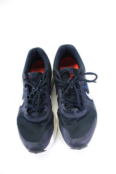 Nike Mens Mesh Lace Up Athletic Running Sneakers Navy Blue Size 10