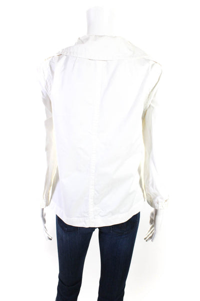 Nili Lotan Women's Cotton Lightweight Button Down Collar Jacket White Size 4