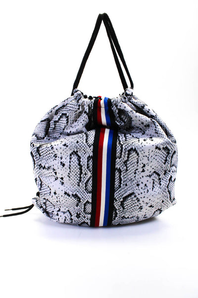 Pam & Gela Women's Animal Print Striped Drawstring Backpack Multicolor