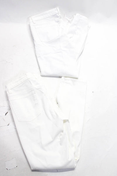 Eileen Fisher Womens Zip Front Solid Cotton Skinny Jeans White Size 4/8P Lot 2