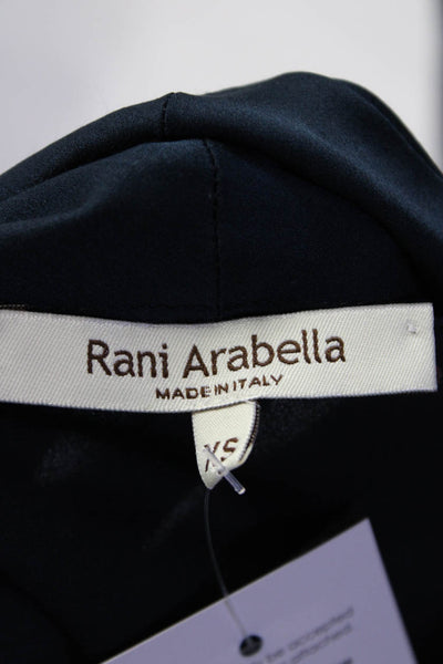 Rani Arabella Womens Cashmere Patchwork Cowl Neck Sleeveless Blouse Navy Size XS