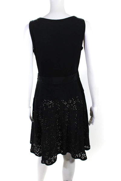 DKNY Women's V- Neck Sleeveless Flare Hem Mini Dress Black Size 6