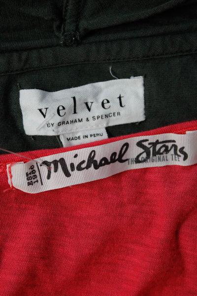 Velvet Michael Stars Womens Tank Top Blouse Pink Green Size Medium OS Lot 2