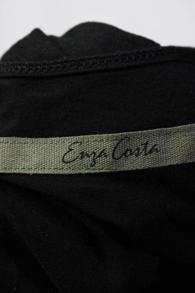 Enza Costa Womens Scoop Neck Sleeveless Tank Top Black Size S