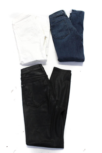 Frame Denim 7 For All Mankind Womens Jeans Blue White Black Size 26 27 25 Lot 3