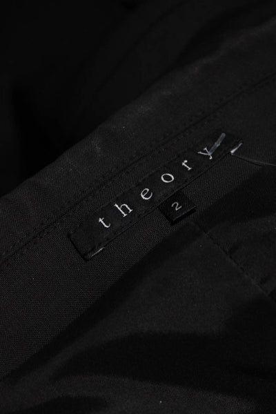 Theory Womens Wool Peaked Lapel Split Hem One Button Blazer Jacket Brown Size 2