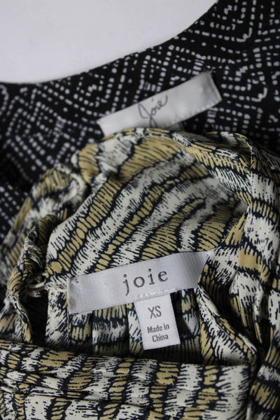 Joie Womens Black Silk Printed V-neck Sleeveless Blouse Top Size XS lot 2