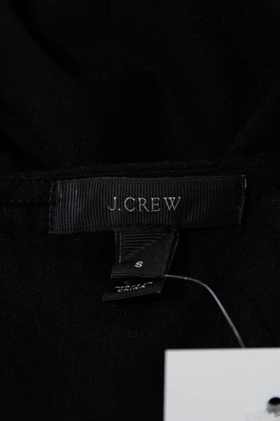 J Crew Womens Short Sleeved Tied V Neck Scalloped Shorts Romper Black Size S