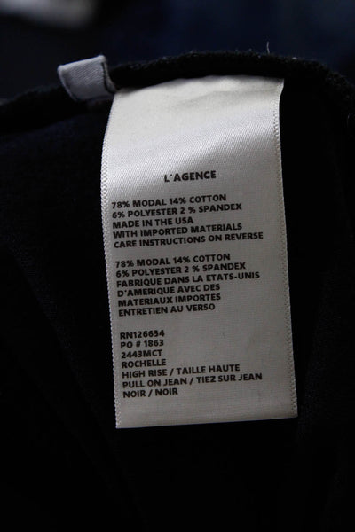 L'Agence Womens Stretch Twill Elastic Waist Skinny Pants Dark Blue Size XS