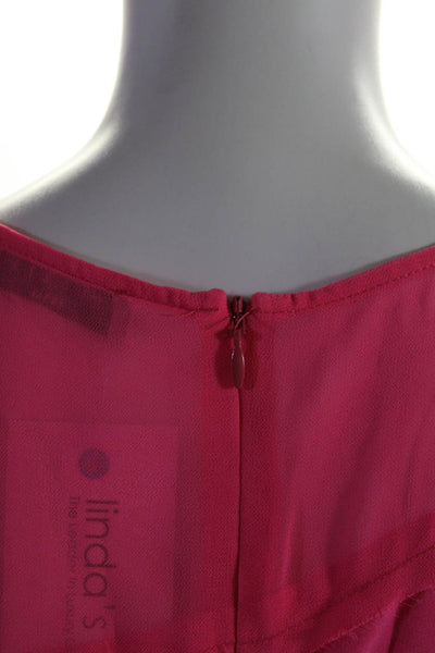 Sandro Womens Back Zip Sleeveless Scoop Neck Silk Top Blouse Hot Pink Size 2