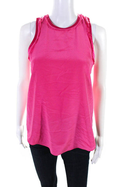 Cinq A Sept Womens Silk Crepe Scoop Neck Blouse Tank Top Pink Size XS
