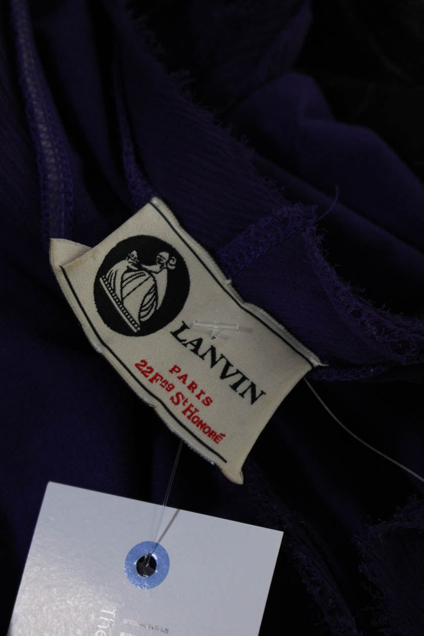Lanvin Womens Cotton Jersey Knit Ruffled Collar Tank Top Blouse