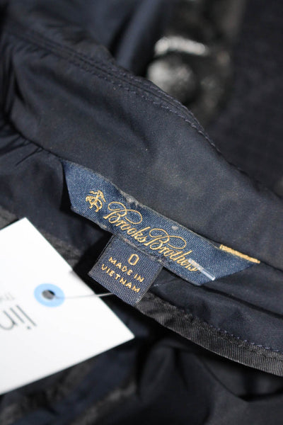 Brooks Brothers Womens Navy Collar Full Zip Long Sleeve Windbreaker Jacket Size