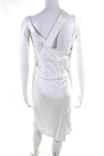 Helmut Lang Women's V-Neck Sleeveless Midi Dress White Size 0