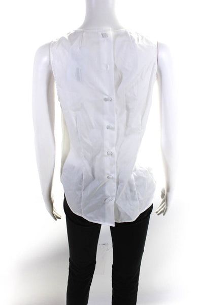 J Crew Collection Womens Cotton Crystal Sleeveless Blouse Top White Size 2