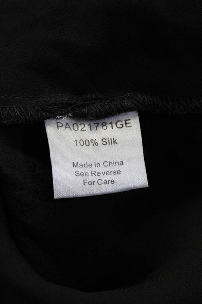 Parker Womens Silk Crepe Printed Scoop Neck Tank Top Blouse Black Size XS