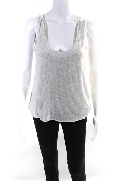 J Crew Collection Womens Jersey Knit Sequin Scoop Neck Tank Top Gray Size S