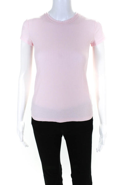 Helmut Lang Womens Short Sleeve Blouse Pink Cotton Size Extra Small