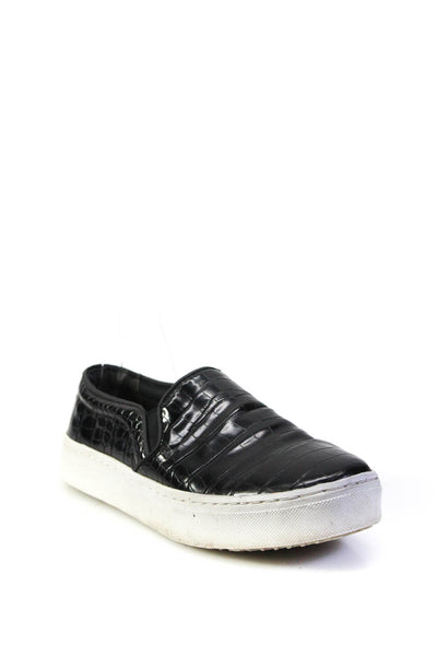 Sam Edelman Womens Leather Reptile Print Slip-On Shoes Black Size 8.5US 38.5EU