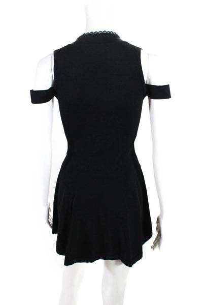 Jonathan Simkhai Womens Sleeveless Texture Short Empire Waist Dress Black Size S