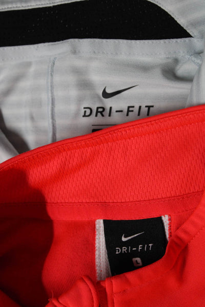 Nike Men's Collared Short Sleeves Polo Shirt Blue Striped Carol Size L Lot 2