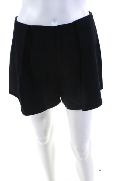 Alexis Woomens Cotton Pleated Back Zipped High Waisted Shorts Black Size M