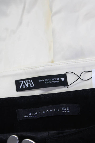 Zara Womens Turtleneck Sleeveless Buckle Tops Skirt Pants Black Size S M L Lot 4