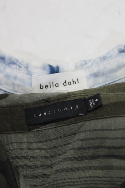 Bella Dahl Sanctuary Womens Blue Linen Tie Dye Button Down Shirt Size M S lot 2