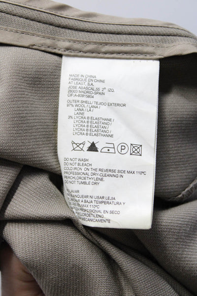 Hoss Intropia Womens Wool Draped Pleated Zipped Midi Skirt Beige Size EUR34