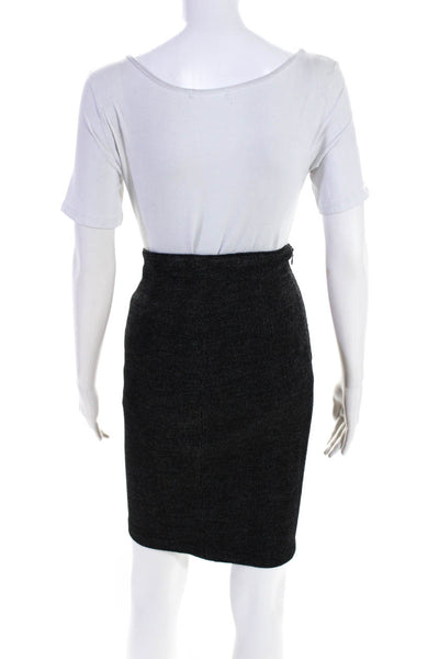 Robert Rodriguez Womens Cotton Texture Darted High Waist Midi Skirt Black Size 0