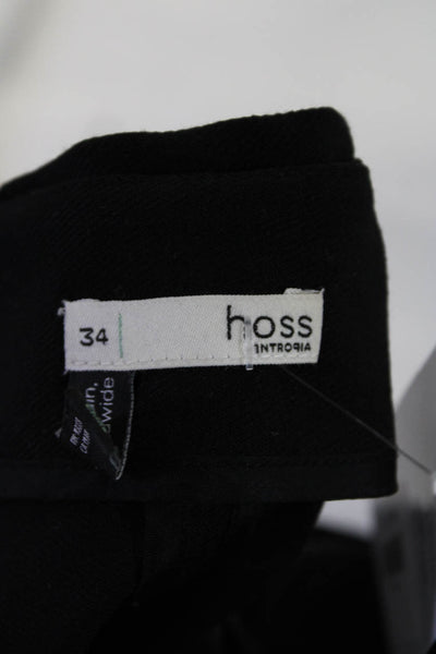 Hoss Intropia Womens Wool Draped Pleated Zipped Midi Skirt Black Size EUR34