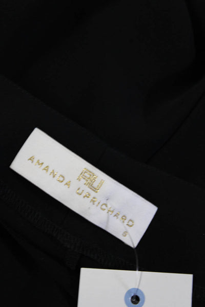 Amanda Uprichard Womens Crepe Square Neck Long Sleeve Shift Dress Black Size S