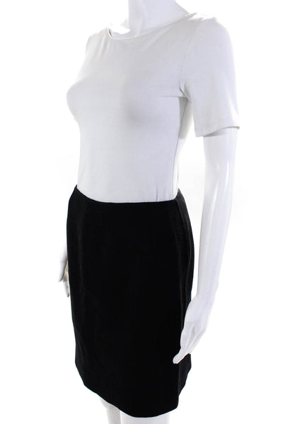 Escada Womens Wool Mid Rise Straight Pencil Knee Length Skirt Black Size 36