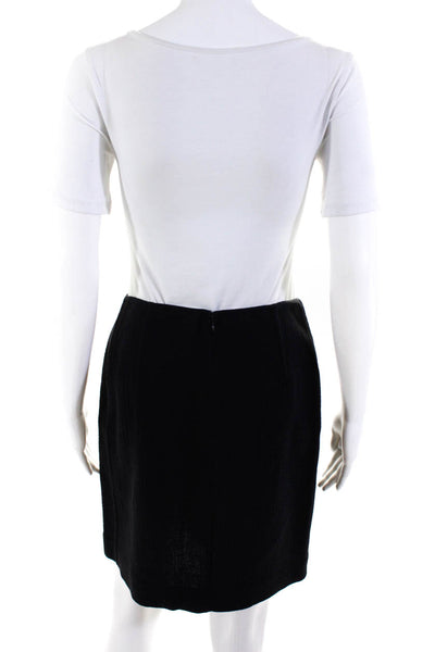 Escada Womens Wool Mid Rise Straight Pencil Knee Length Skirt Black Size 36
