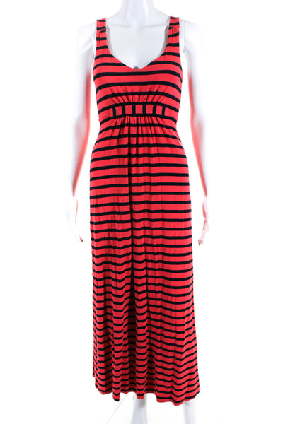 Boden Women's Striped V Neck Sleeveless Maxi Dress Pink Navy Size 4P