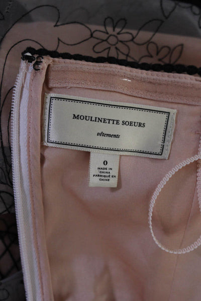Moulinette Soeurs Anthropologie Womens Strapless Blouse Pink Black Size 0