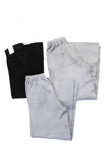 Zara Womens Cotton Distress Hem Drawstring Jeans Pants Black Size 4 S Lot 3