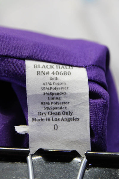 Black Halo Women's Asymmetrical Neck Lined Slit Hem Midi Dress Purple Size S