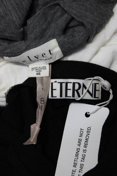 Velvet Women's Turtleneck Sleeveless Cinch Side Blouse Gray Black Size XS Lot 3