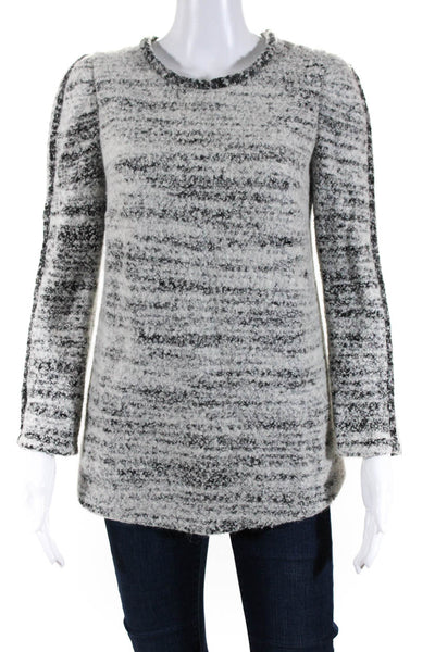 Isabel Marant Womens Long Sleeved Pullover Zippered Back Sweater Gray Size 40
