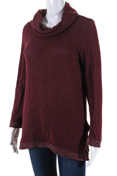 Maeve Anthropologie Womens Long Sleeve Cowl Neck Sweatshirt Red Size Small